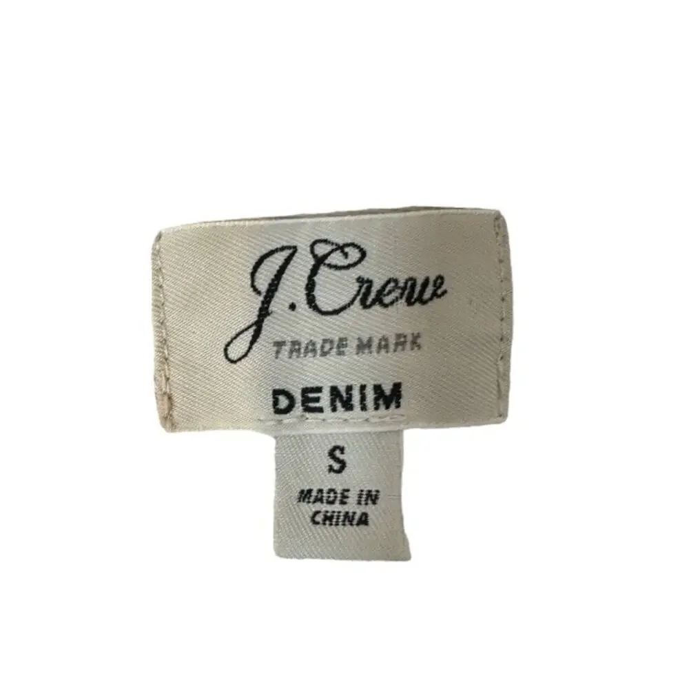 J. Crew White Cotton Button Front Long Sleeve Denim Jean Jacket Women Sz S